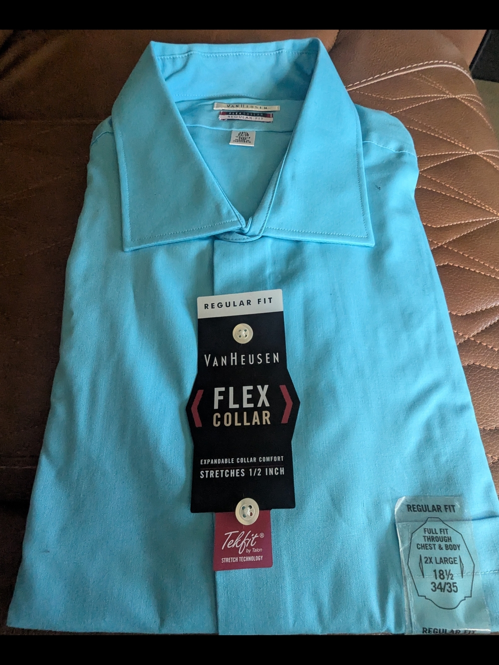 🌟 SALE 🌟Van Heusen Men’s Ocean Blue Flex Collar Dress Shirt